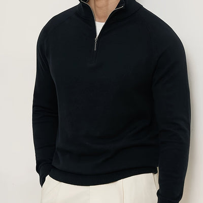 Men'S Long-Sleeve Knitted Polo Shirt