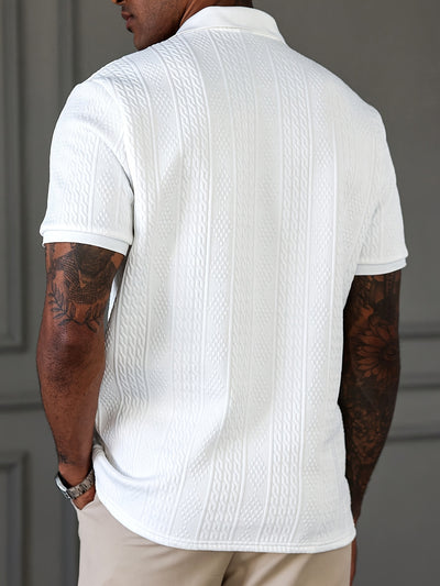 Men's Summer Casual Shirt - Breathable Short Sleeve, Machine Washable, Solid Color, Collar &amp; Button Detail, Regular Fit for Casual Attire, Breathable Summer Top | Stylish Casualwear | Comfortable fabric