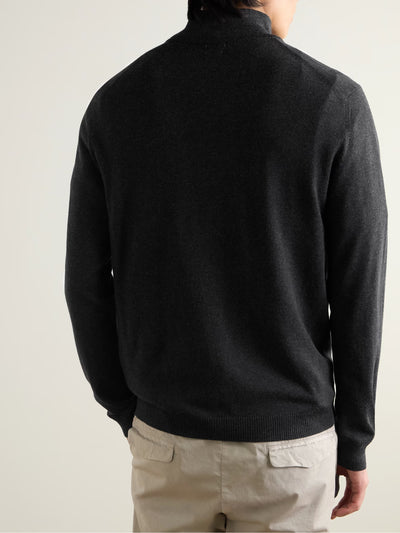 Men'S Long-Sleeve Knitted Polo Shirt