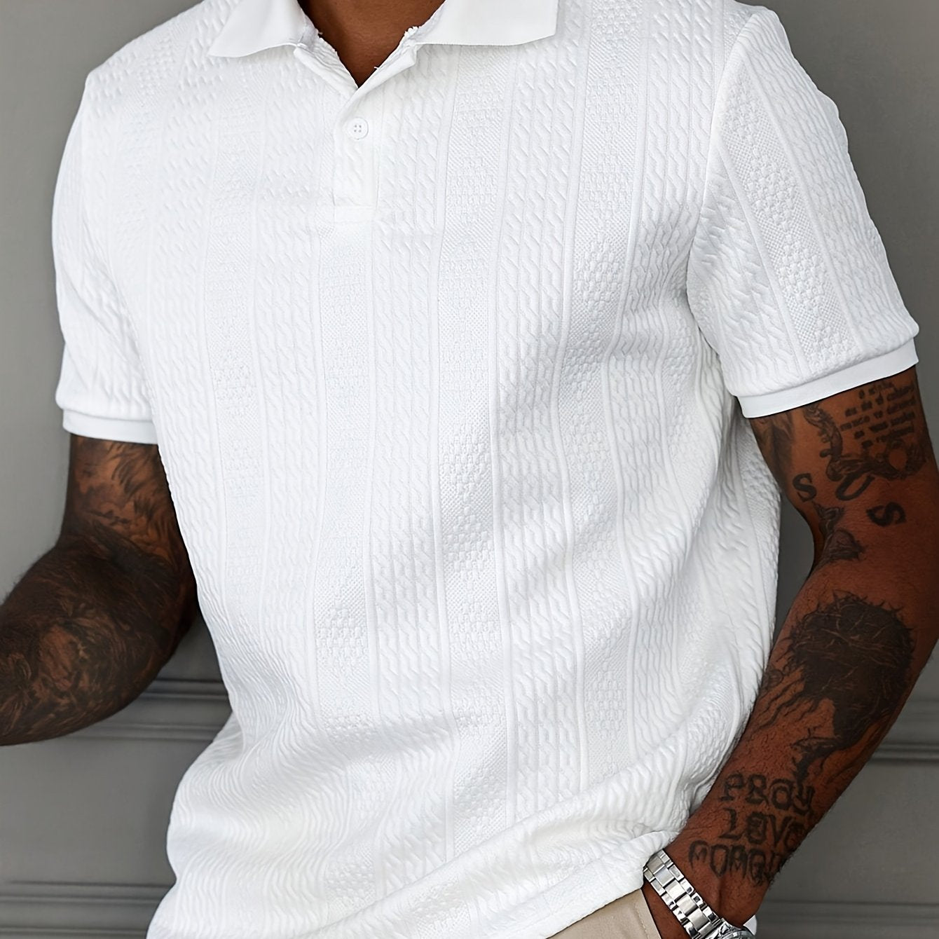 Men's Summer Casual Shirt - Breathable Short Sleeve, Machine Washable, Solid Color, Collar &amp; Button Detail, Regular Fit for Casual Attire, Breathable Summer Top | Stylish Casualwear | Comfortable fabric