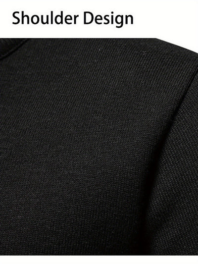 Men'S Long-Sleeve Knitted Polo Shirt