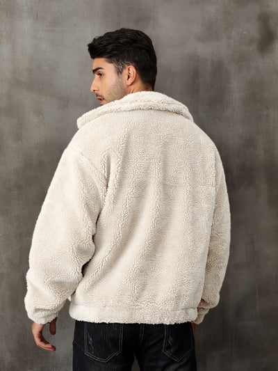 RELISH NOLESS Men's Casual Fleece Jacket - Warm, Zip-Up Winter Coat with Stand Collar &amp; Pockets
