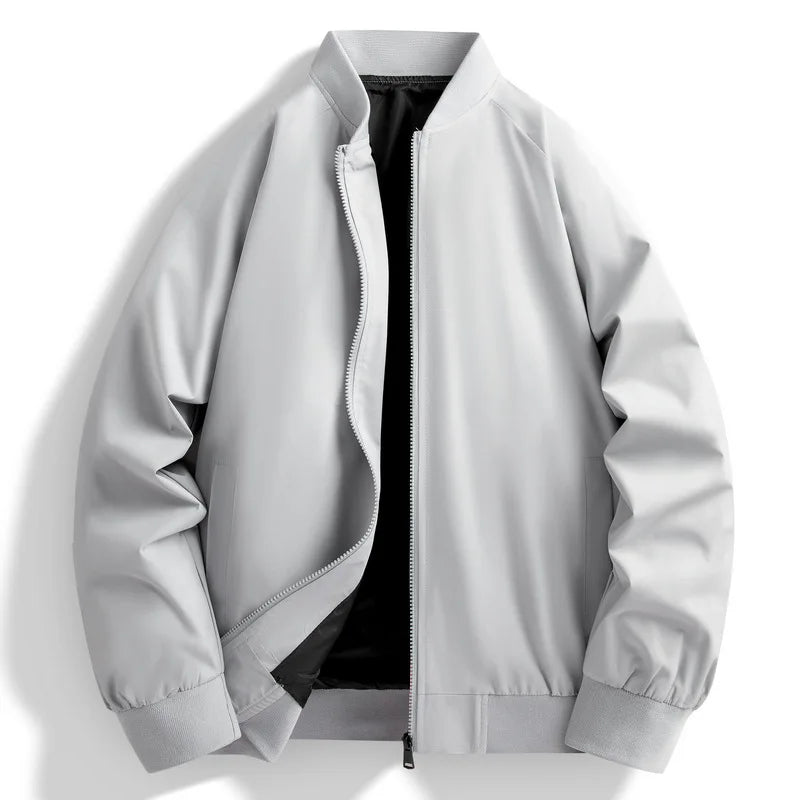 ANSZKTN 2024 Spring Autumn Men's Jacket Stand Collar Casual Coat Zipper Closure Loose Version Cardigan Selected Version Jacket