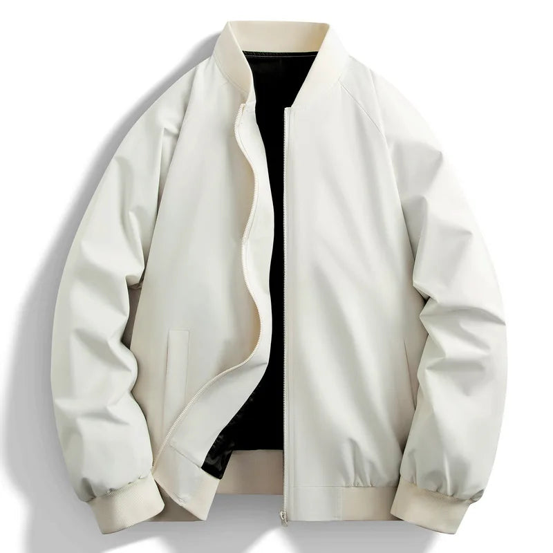 ANSZKTN 2024 Spring Autumn Men's Jacket Stand Collar Casual Coat Zipper Closure Loose Version Cardigan Selected Version Jacket