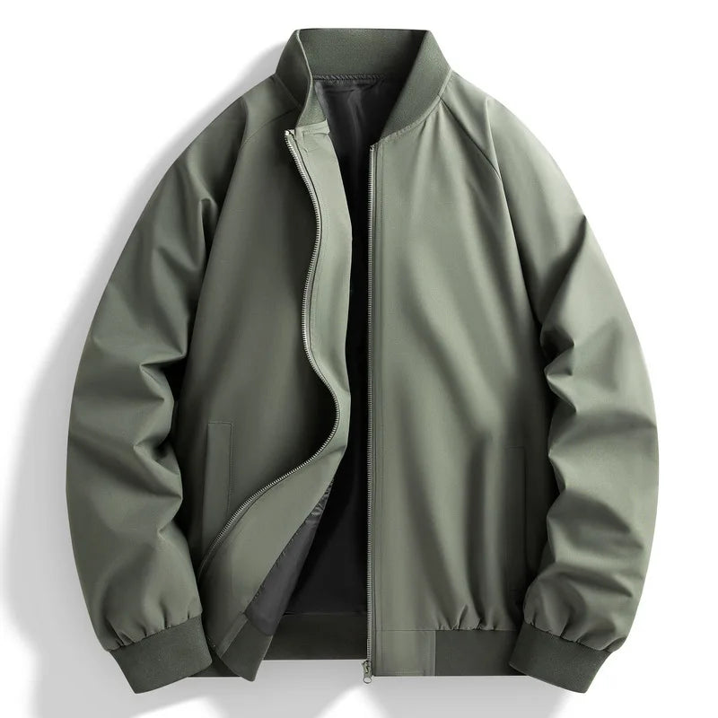 ANSZKTN 2024 Spring Autumn Men's Jacket Stand Collar Casual Coat Zipper Closure Loose Version Cardigan Selected Version Jacket