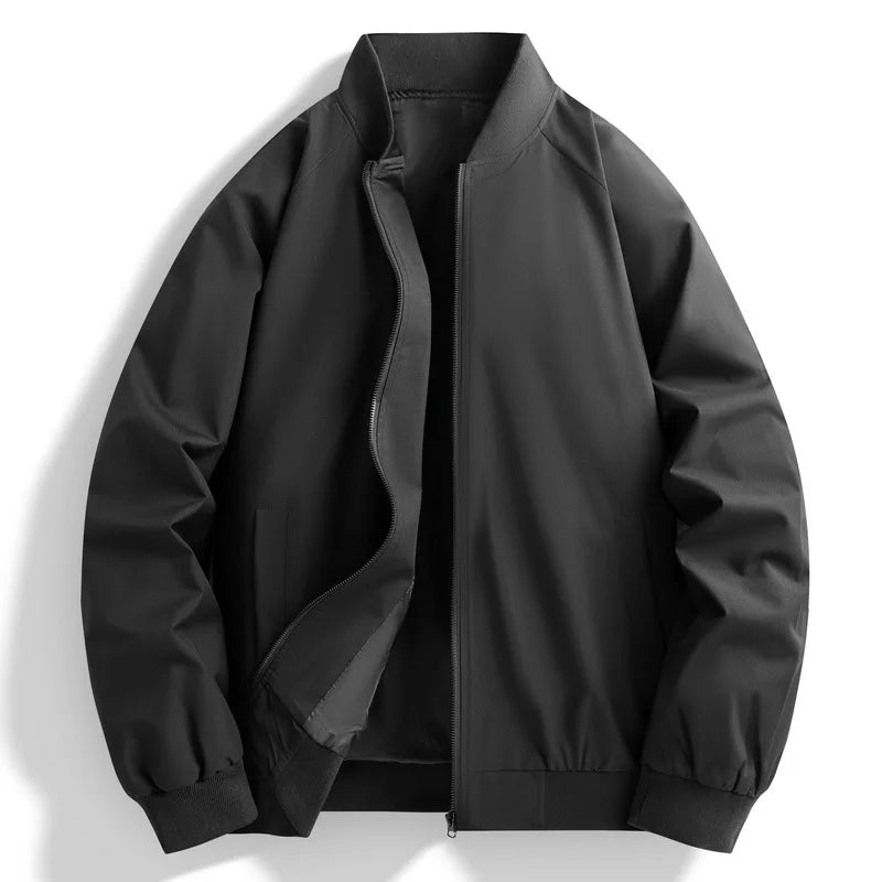 ANSZKTN 2024 Spring Autumn Men's Jacket Stand Collar Casual Coat Zipper Closure Loose Version Cardigan Selected Version Jacket