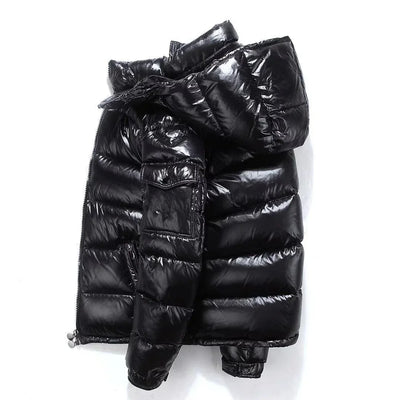 New High Quality Parkas Windproof Thickened Warm Long Sleeve Hooded Down Coat Men Trend Solid Color Short Winter Hooded Jackets