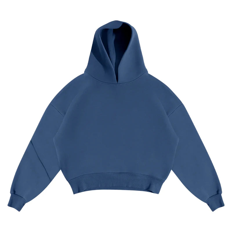 Y2k American Winter Oversized Hoodies Sweatpants Suits Men's Vintage Hip Hop Casual Elasticity Pullover Fashion Punk 2 Piece Set