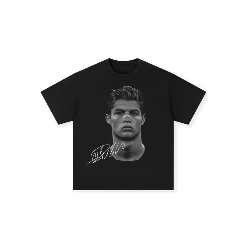 Men's T-shirt Cristiano Ronaldo fútbol superestrella Super moda impresa camiseta hombres desgastado algodón Men's T-shirt