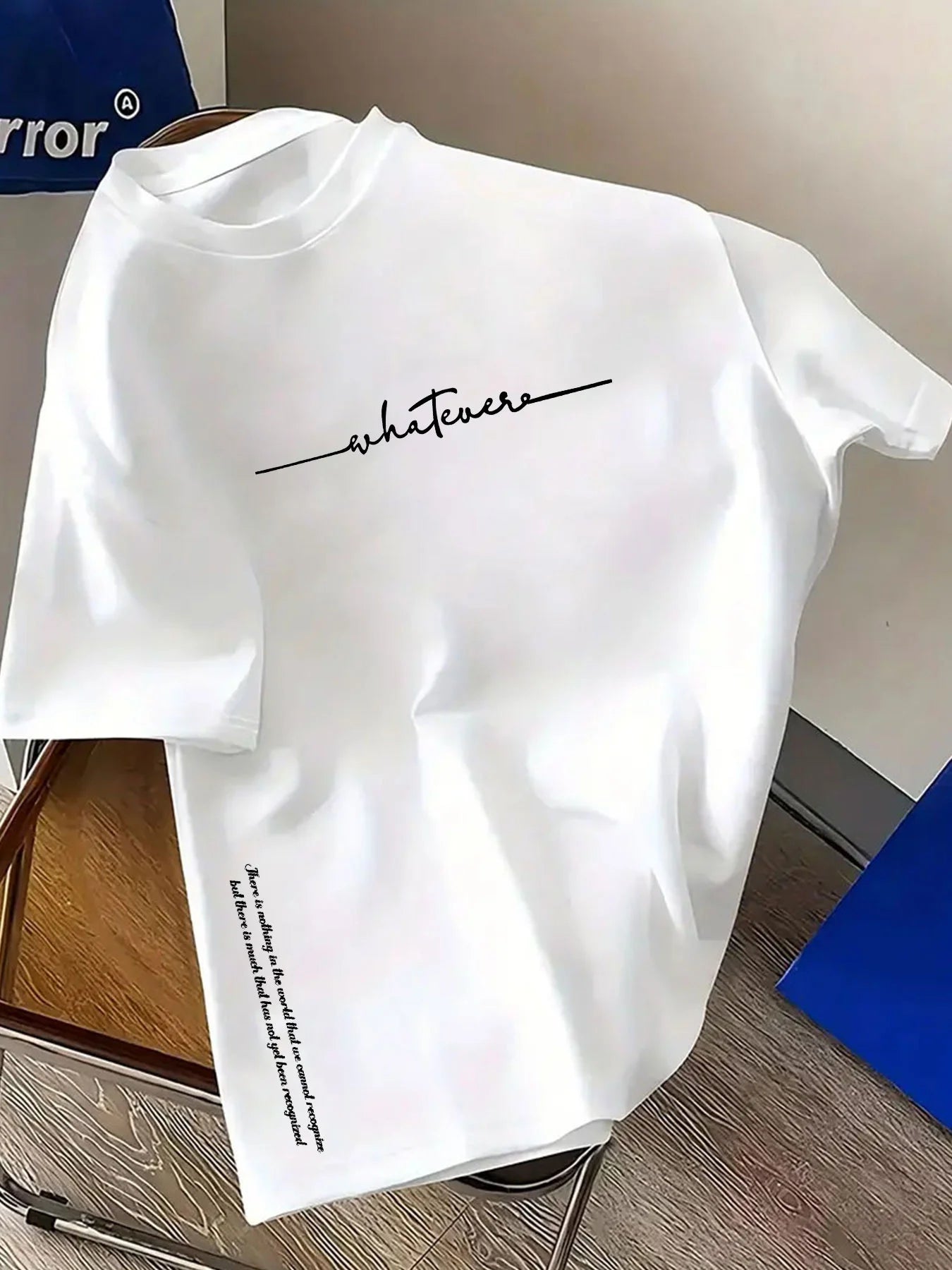 Men's summer 100 cotton fashionable casual sports loose plus size simple letter printed round neck short sleeved T-shirt top