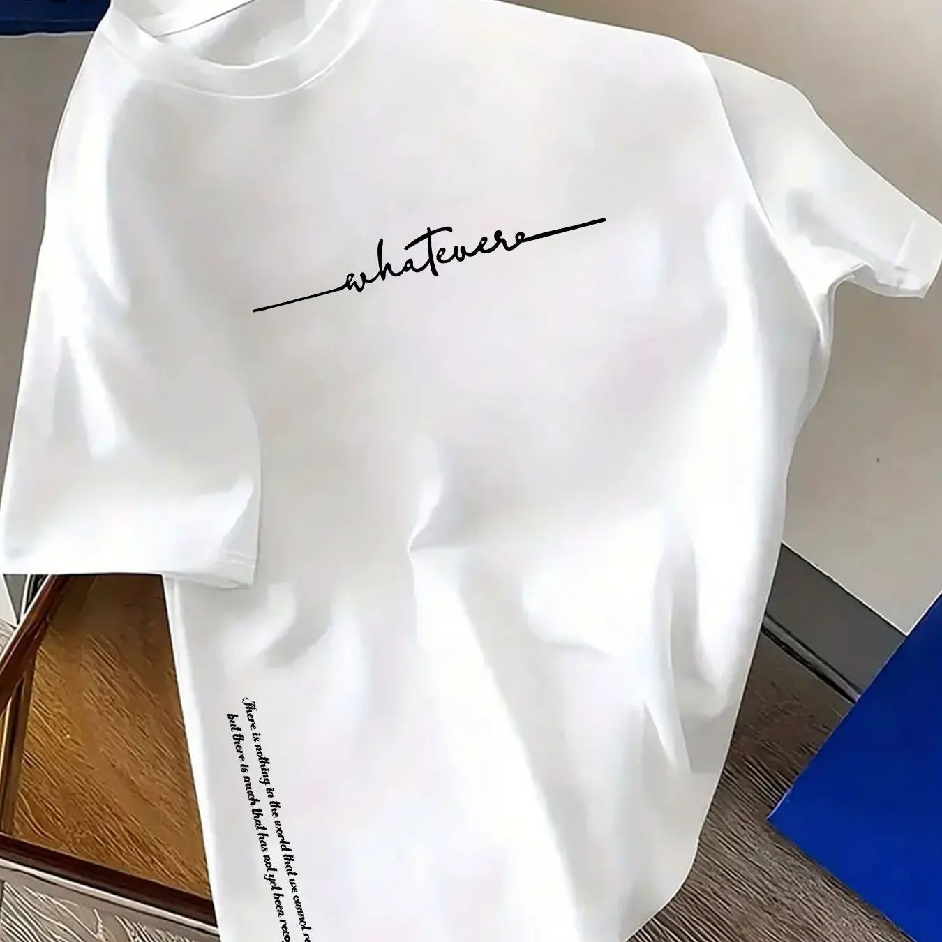 Men's summer 100 cotton fashionable casual sports loose plus size simple letter printed round neck short sleeved T-shirt top