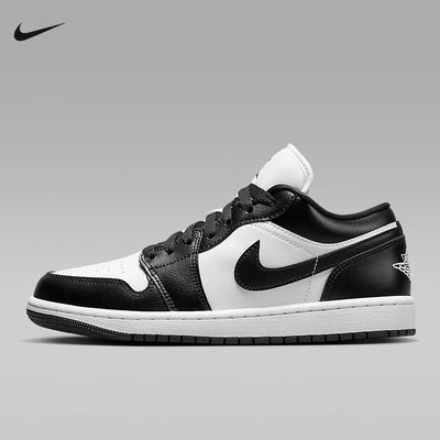 Nike Men's and Women's Shoes Air Jordan 1 AJ1 Black and White Panda low-cut retro skate shoes and basketball shoes