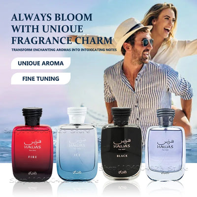 100ML RASASI Hawas Fire EDP Spray Long Lasting Arabian Perfume For Men With A Fiery Essence Middle Eastern Brand Perfume