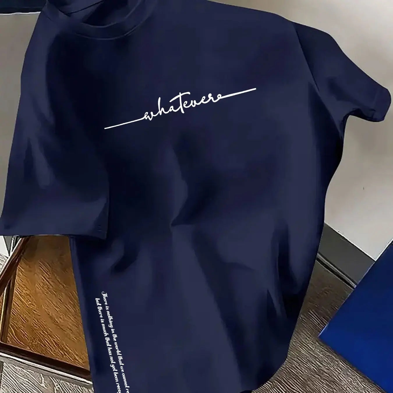 Men's summer 100 cotton fashionable casual sports loose plus size simple letter printed round neck short sleeved T-shirt top