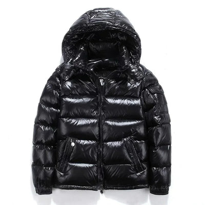 New High Quality Parkas Windproof Thickened Warm Long Sleeve Hooded Down Coat Men Trend Solid Color Short Winter Hooded Jackets