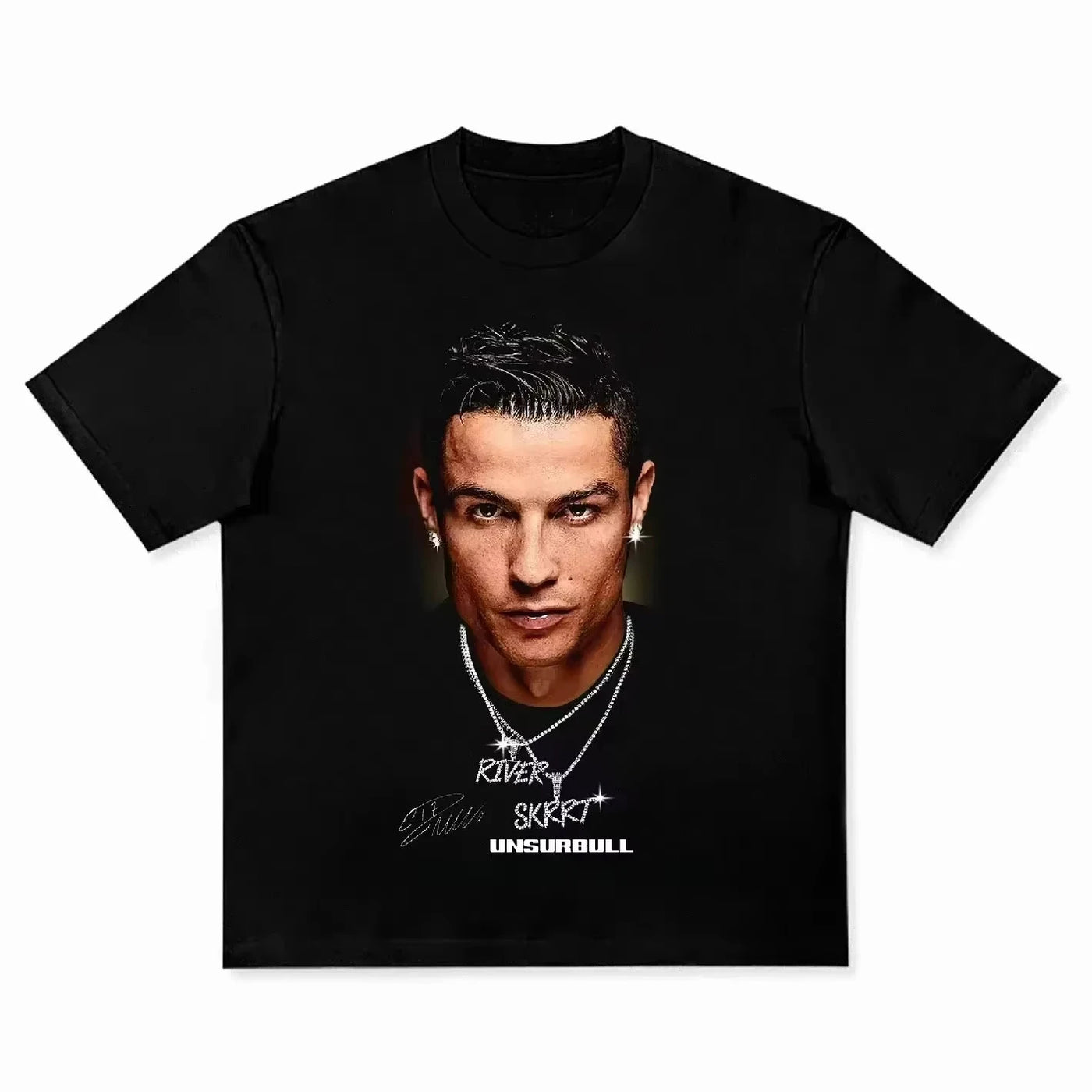 Men's T-shirt Cristiano Ronaldo fútbol superestrella Super moda impresa camiseta hombres desgastado algodón Men's T-shirt