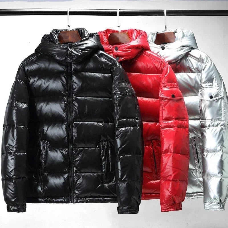 New High Quality Parkas Windproof Thickened Warm Long Sleeve Hooded Down Coat Men Trend Solid Color Short Winter Hooded Jackets