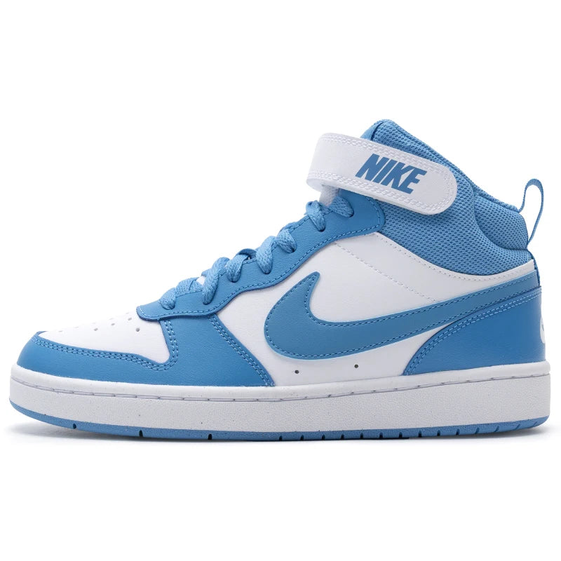 Nike Women's Shoes Big Children's Shoes Court Borough Mid 2 (Gs) Sports Shoes Fashion Trendy Velcro Casual Shoes Mid-Top Retro Sneakers Cd7782-123