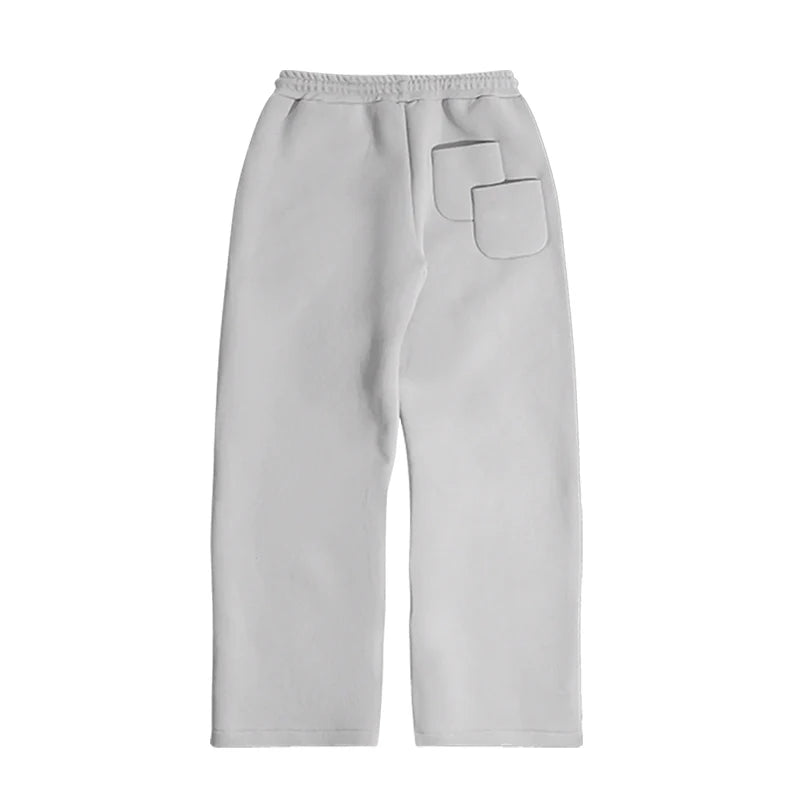 Y2k American Winter Oversized Hoodies Sweatpants Suits Men's Vintage Hip Hop Casual Elasticity Pullover Fashion Punk 2 Piece Set
