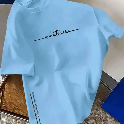 Men's summer 100 cotton fashionable casual sports loose plus size simple letter printed round neck short sleeved T-shirt top