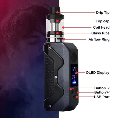 120W Smoke Vape Box Mod Electronic Cigarettes Kit 2000mah Battery 3ml Atomizer Adjustable Vaper Vaporizer Pen Ecig Vapor Vapes
