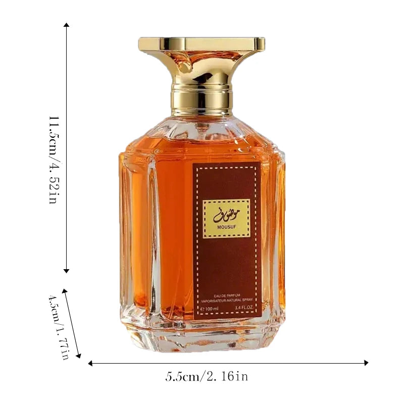 Mousuf Perfume for Men &amp; Women 100ML(3.4 FL.OZ) Intense Arabian EDP Long Lasting Sweet, Tobacco, Musk Fragrance Spray for Unisex