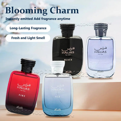 100ML RASASI Hawas Fire EDP Spray Long Lasting Arabian Perfume For Men With A Fiery Essence Middle Eastern Brand Perfume