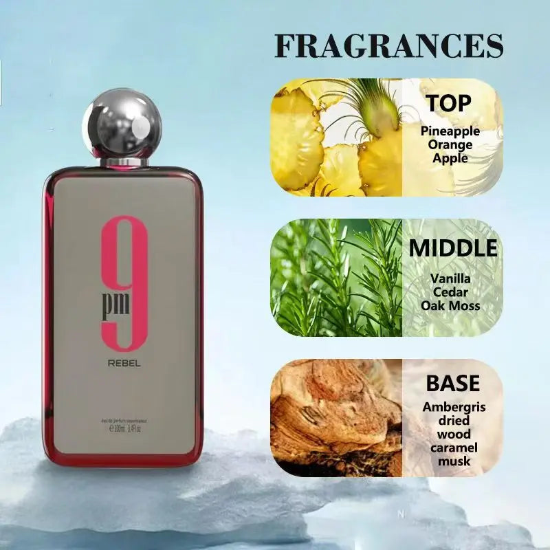 100ML Afnan 9 PM Rebel Unisex Eau De Parfum High Quality Brand Perfume Original Arabic Perfume For Men For Women