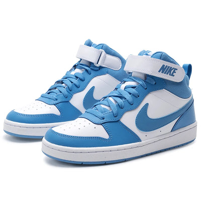Nike Women's Shoes Big Children's Shoes Court Borough Mid 2 (Gs) Sports Shoes Fashion Trendy Velcro Casual Shoes Mid-Top Retro Sneakers Cd7782-123
