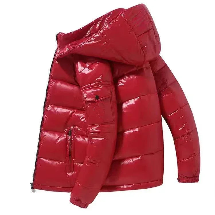 New High Quality Parkas Windproof Thickened Warm Long Sleeve Hooded Down Coat Men Trend Solid Color Short Winter Hooded Jackets