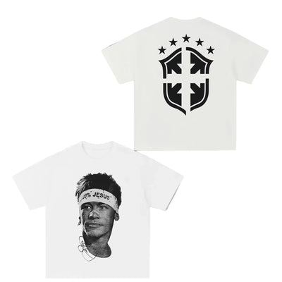 Men's T-shirt Cristiano Ronaldo fútbol superestrella Super moda impresa camiseta hombres desgastado algodón Men's T-shirt