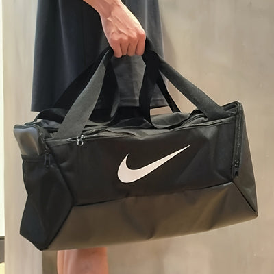 Nike Brasilia Double Zipper Large Capacity Gym Bag - Durable Polyester Sports Duffel with Multiple Compartments, Reinforced Handles &amp; Adjustable Shoulder Strap for Basketball, Travel, Casual Use - Unisex Black BA5957-010, Bas