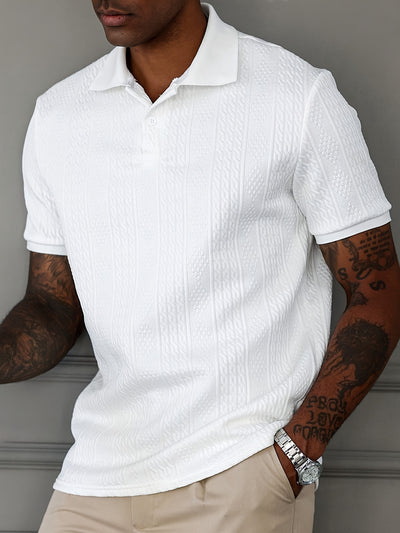 Men's Summer Casual Shirt - Breathable Short Sleeve, Machine Washable, Solid Color, Collar &amp; Button Detail, Regular Fit for Casual Attire, Breathable Summer Top | Stylish Casualwear | Comfortable fabric
