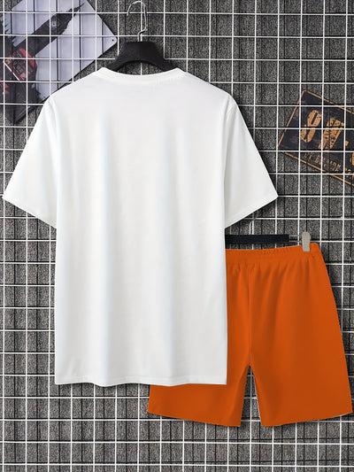 Men's suit short sleeve T-shirt and shorts