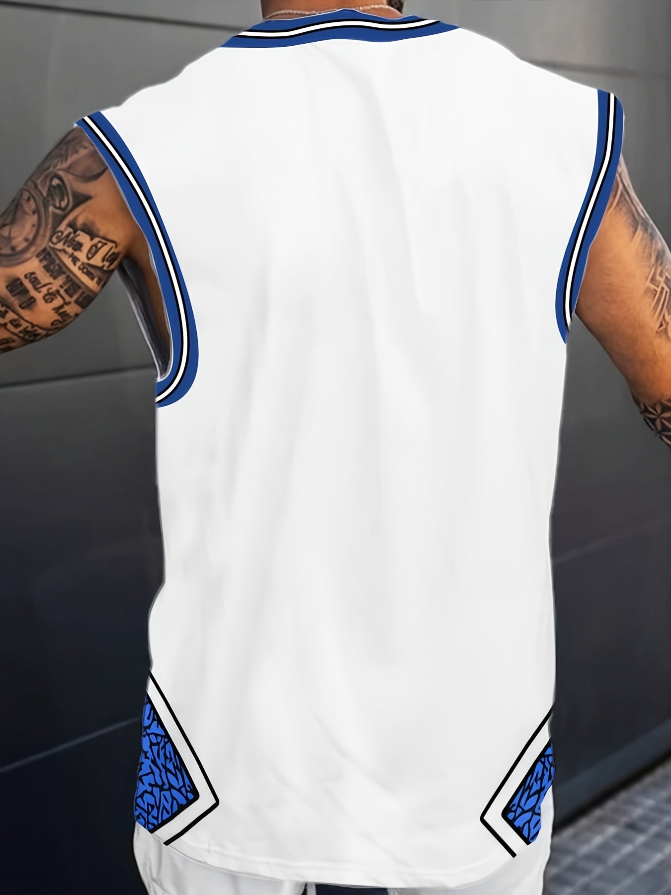 Men'S Chicago 24 Basketball Jersey Tank Top - Navy Blue &amp; White 3D Print Design, Sleeveless Crew Neck, Casual Summer Sportswear, Perfect for Casual Attire, Basketball Shirt, Comfortable Fit