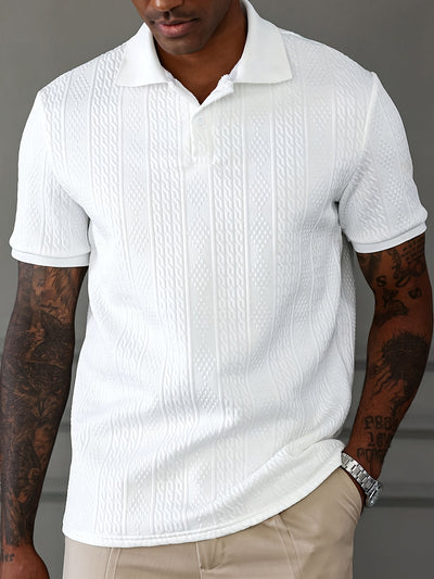 Men's Summer Casual Shirt - Breathable Short Sleeve, Machine Washable, Solid Color, Collar &amp; Button Detail, Regular Fit for Casual Attire, Breathable Summer Top | Stylish Casualwear | Comfortable fabric
