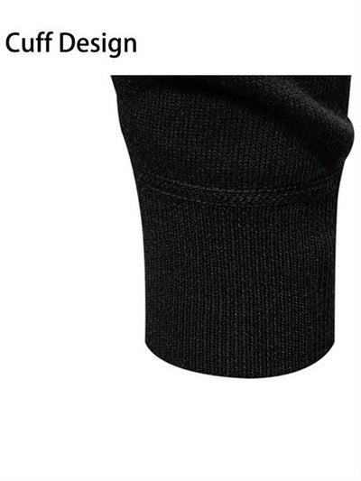 Men'S Long-Sleeve Knitted Polo Shirt